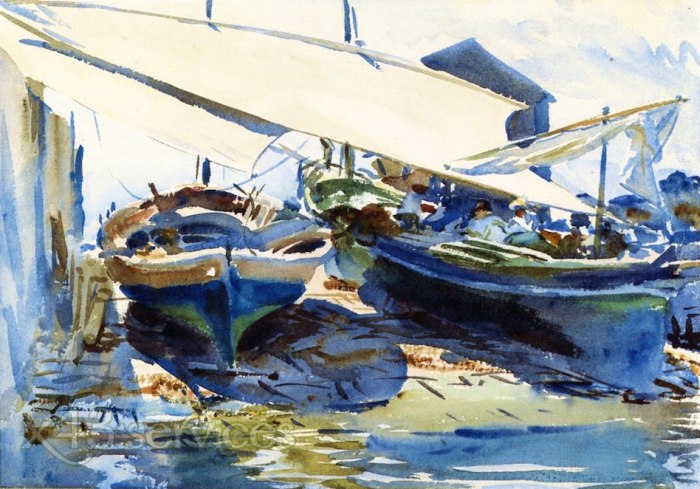 John Singer Sargent - Aufgedockte Boote - Boats Deawn Up